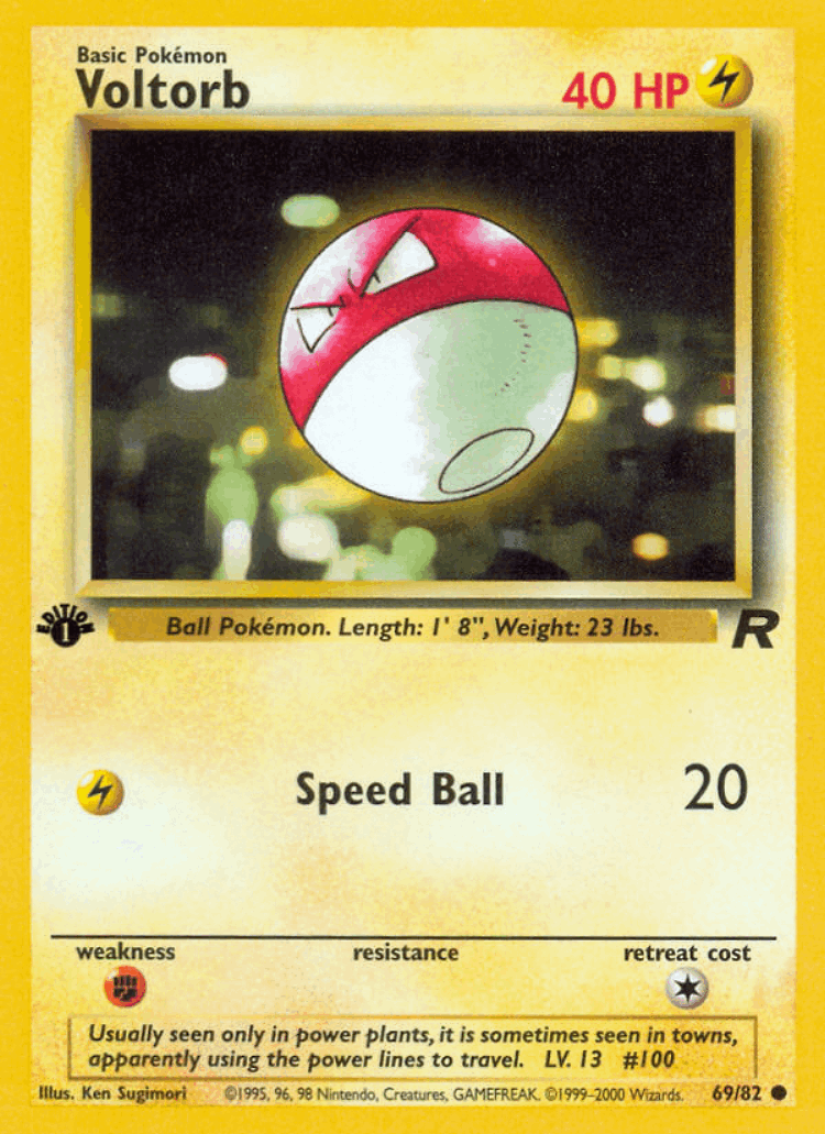 Voltorb #69 from Team Rocket - Common - Illustrated by Ken Sugimori