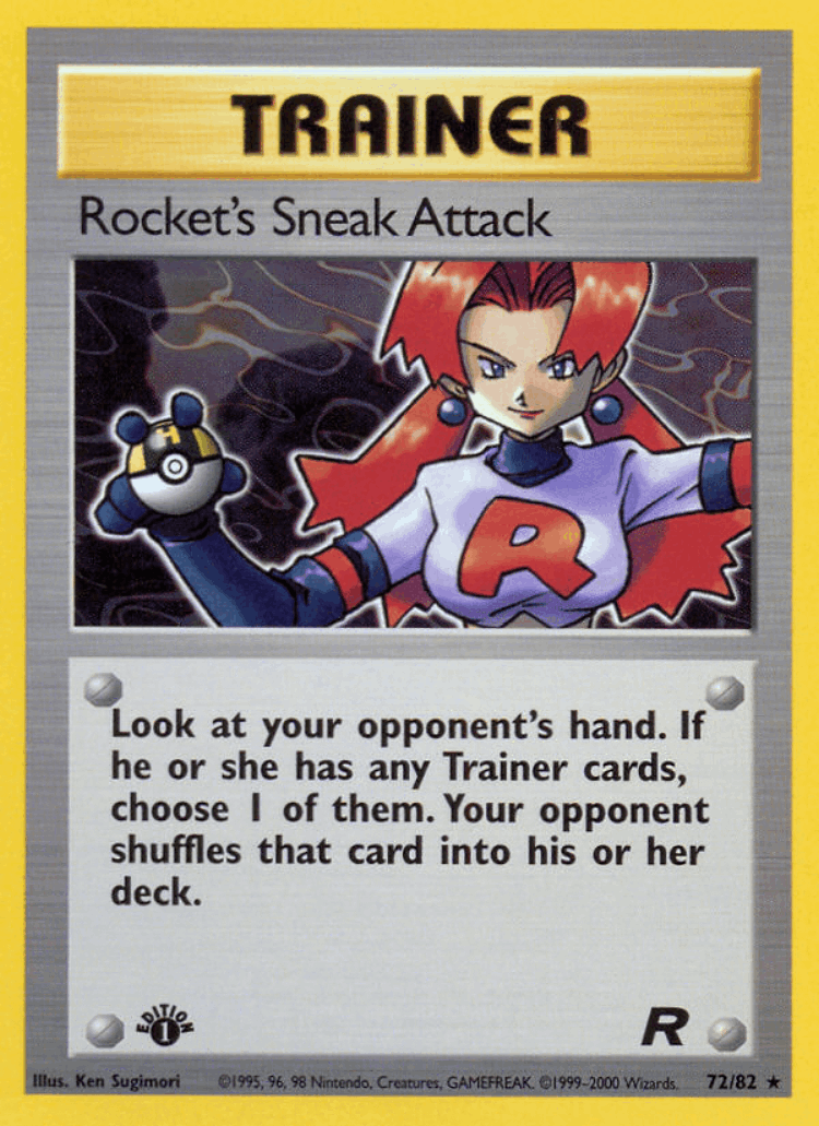 Rocket's Sneak Attack #72 from Team Rocket - Rare - Illustrated by Ken Sugimori