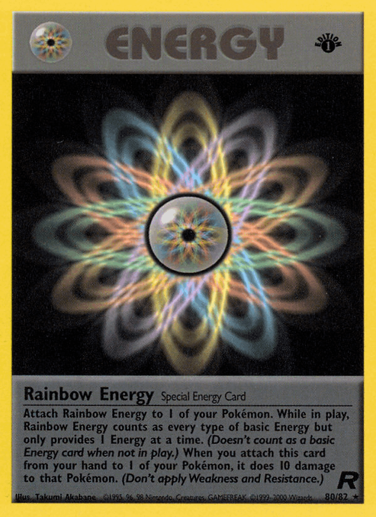 Rainbow Energy #80 from Team Rocket - Rare - Illustrated by Takumi Akabane