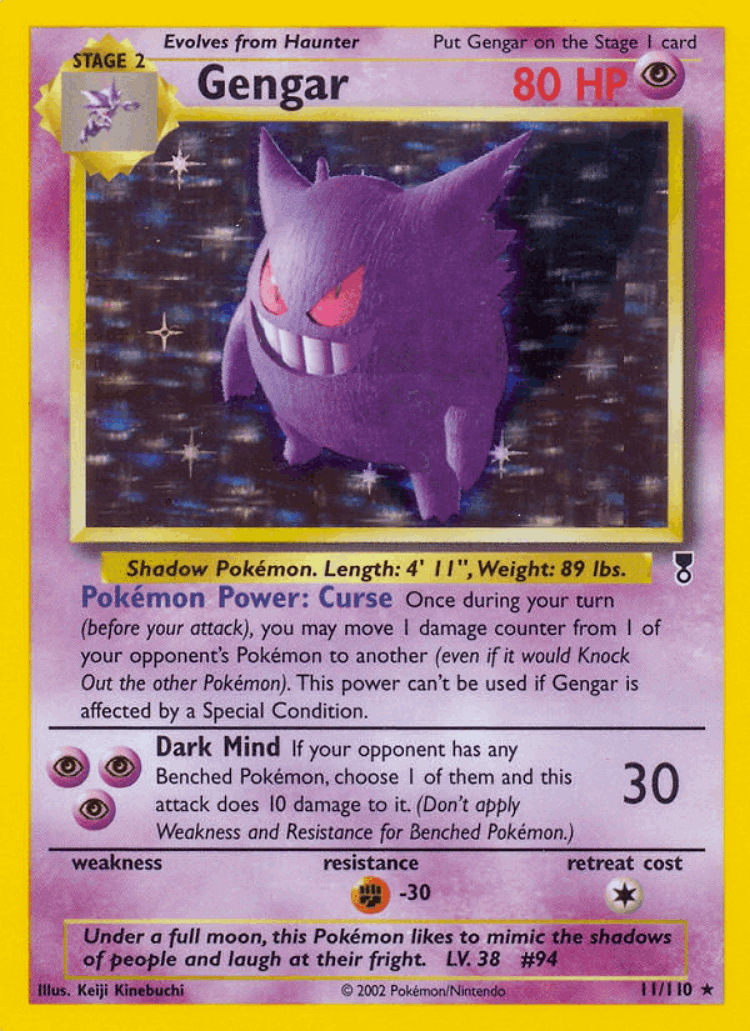 Gengar #11 from Legendary Collection - Rare Holo - Illustrated by Keiji Kinebuchi