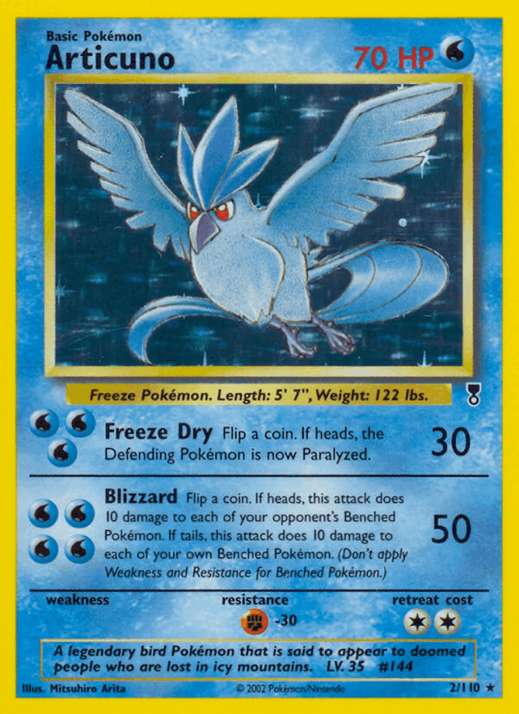 Articuno #2 from Legendary Collection - Rare Holo - Illustrated by Mitsuhiro Arita