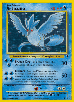 Articuno Pokémon TCG card art