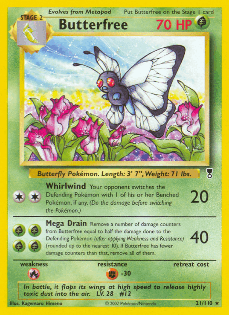 Butterfree #21 from Legendary Collection - Rare - Illustrated by Kagemaru Himeno