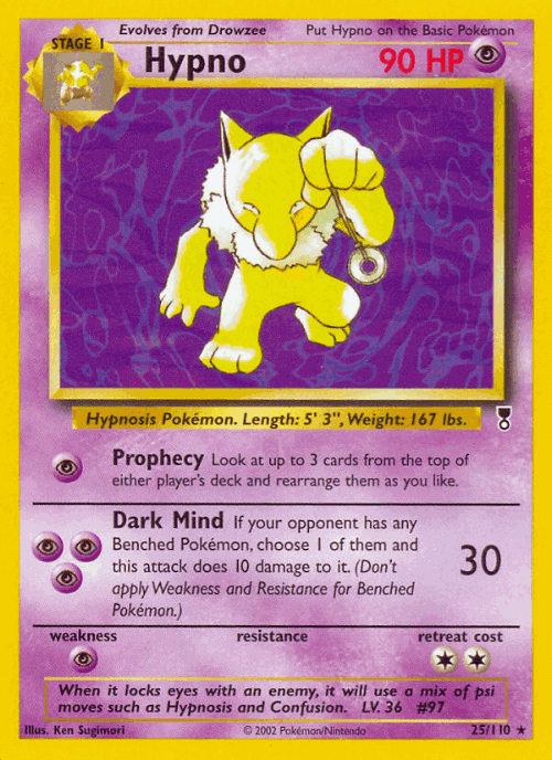 Hypno Legendary Collection card