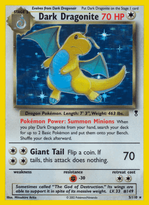 Dark Dragonite Legendary Collection card