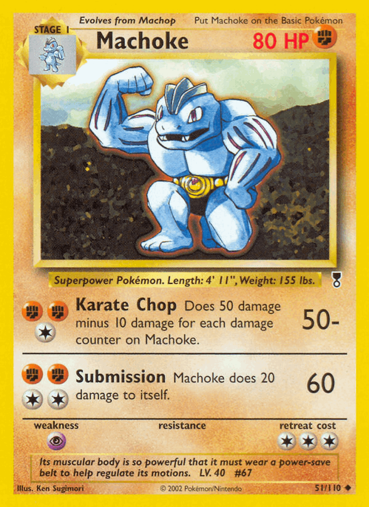 Machoke #51 from Legendary Collection - Uncommon - Illustrated by Ken Sugimori