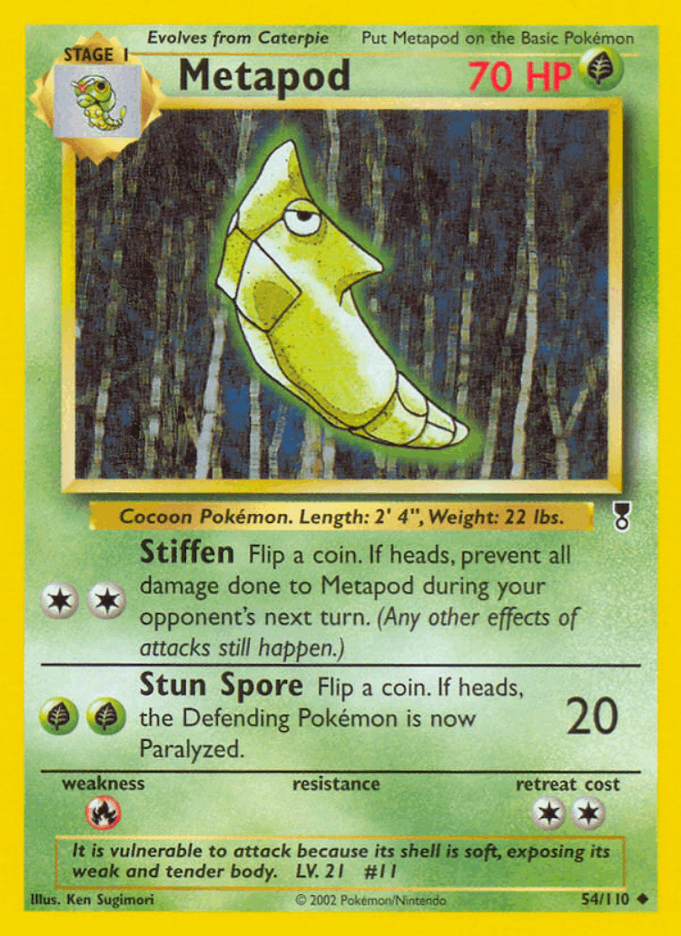 Metapod #54 from Legendary Collection - Uncommon - Illustrated by Ken Sugimori