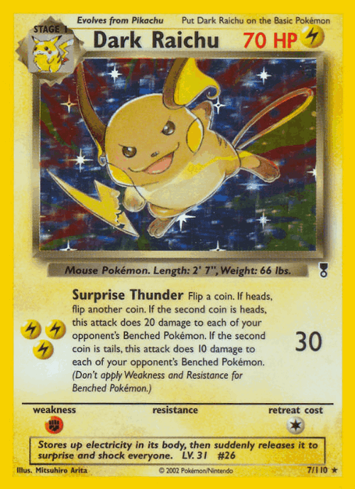 Dark Raichu Legendary Collection card