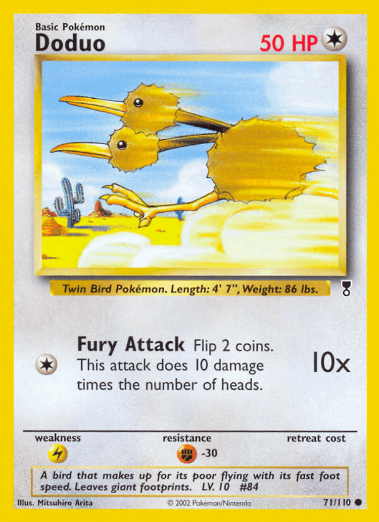 Doduo #71 from Legendary Collection - Common - Illustrated by Mitsuhiro Arita