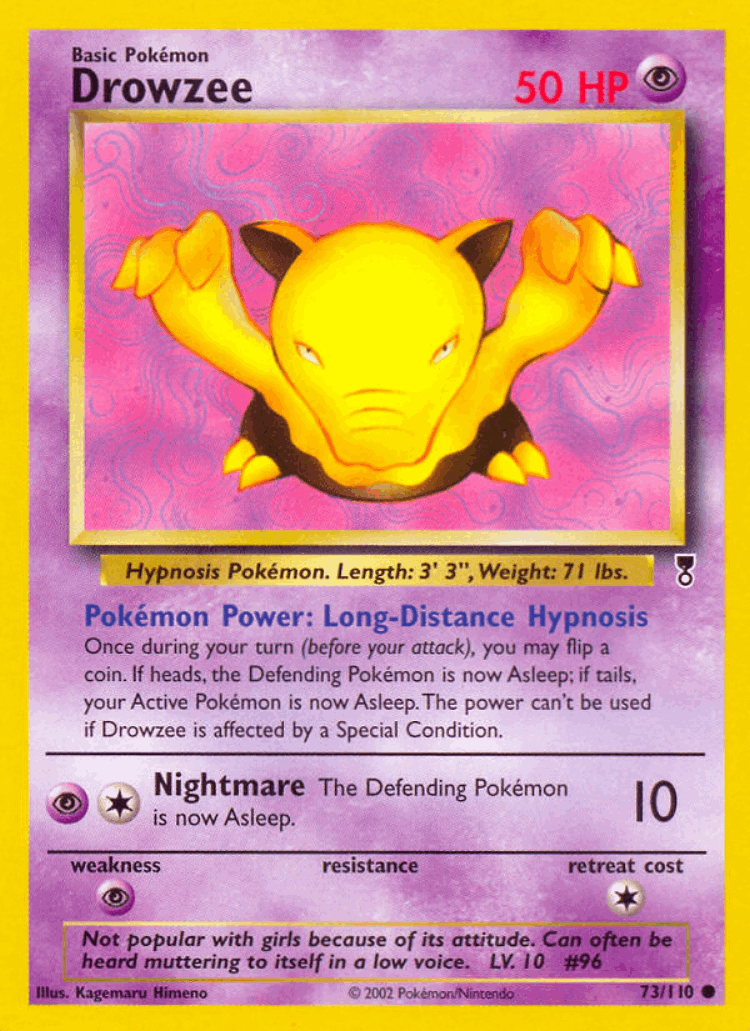 Drowzee #73 from Legendary Collection - Common - Illustrated by Kagemaru Himeno