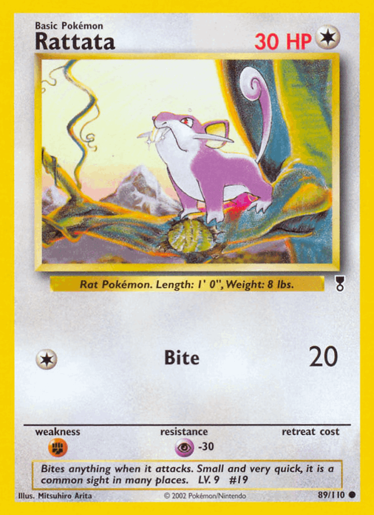 Rattata #89 from Legendary Collection - Common - Illustrated by Mitsuhiro Arita