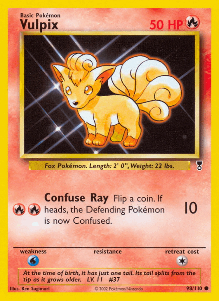 Vulpix #98 from Legendary Collection - Common - Illustrated by Ken Sugimori