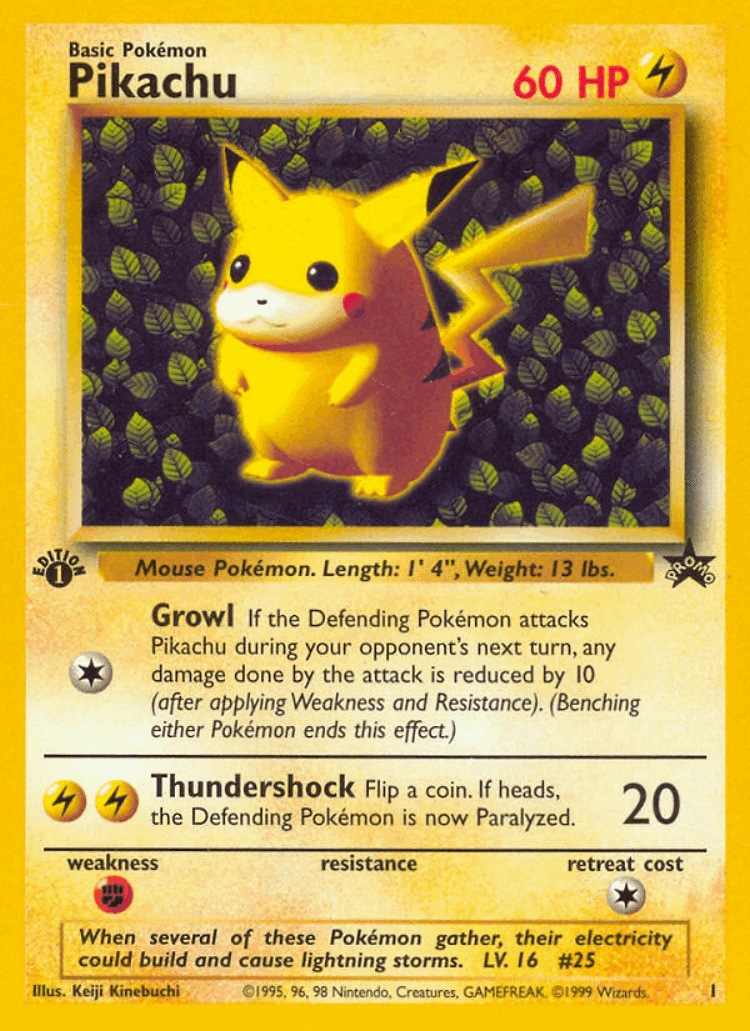 Pikachu #1 from Wizards Black Star Promos - Promo - Illustrated by Keiji Kinebuchi