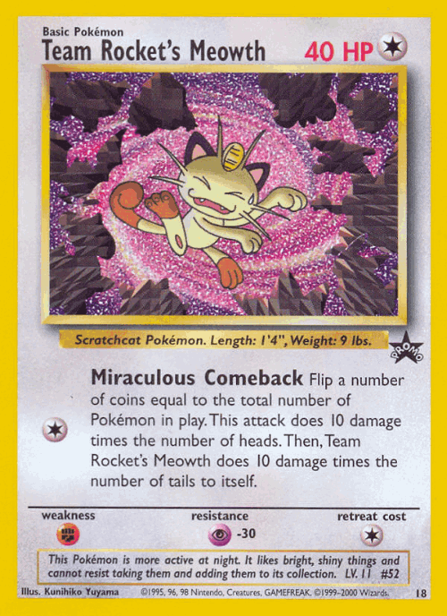 Team Rocket's Meowth Pokémon TCG card art