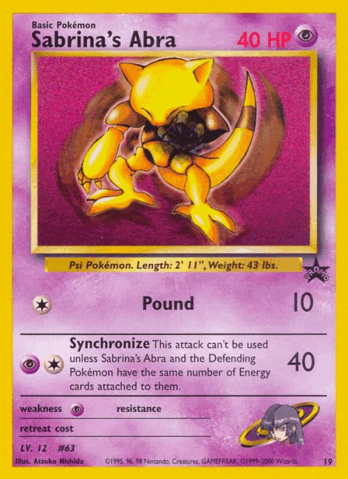 Sabrina's Abra Pokémon TCG card art