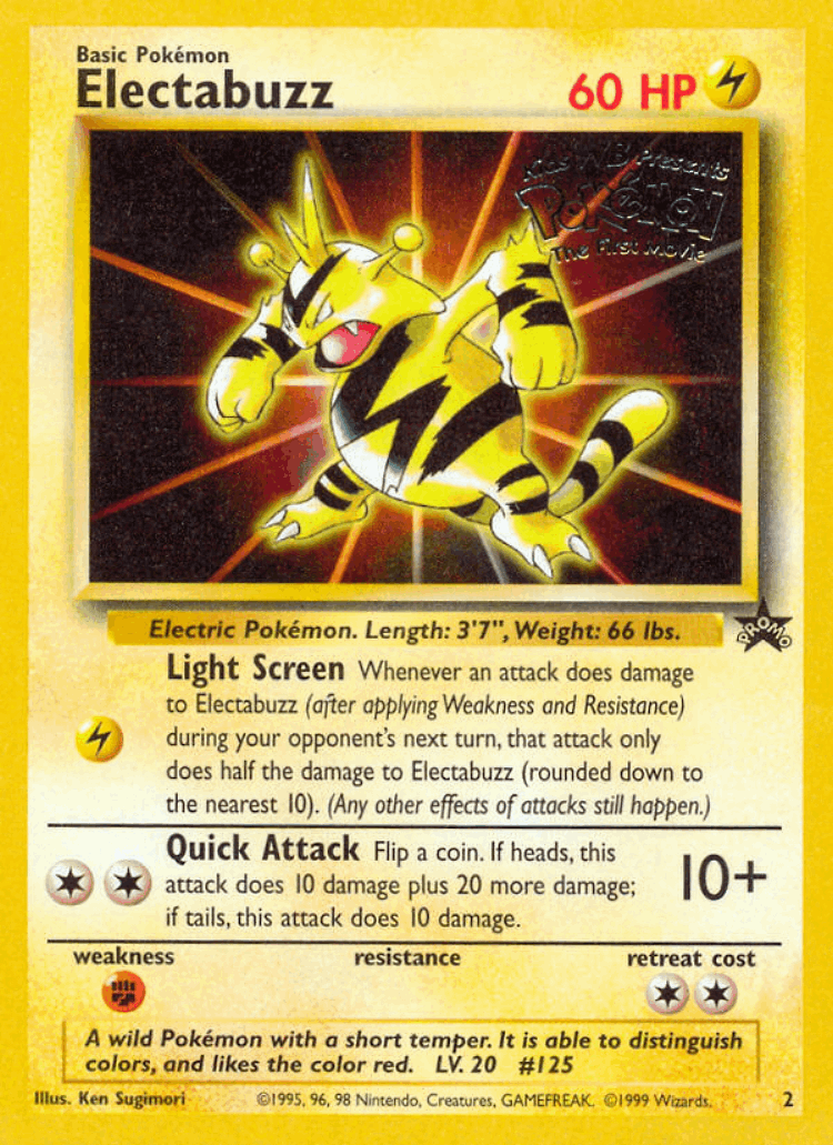 Electabuzz #2 from Wizards Black Star Promos - Promo - Illustrated by Ken Sugimori