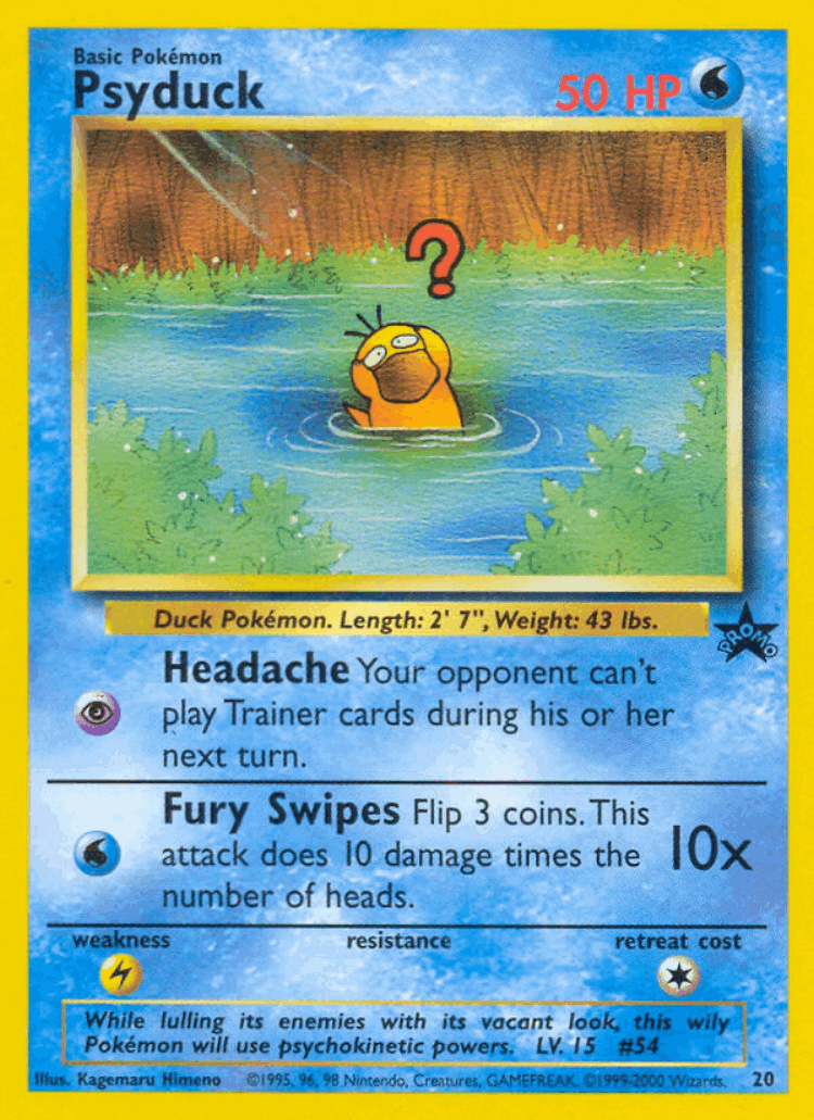 Psyduck #20 from Wizards Black Star Promos - Promo - Illustrated by Kagemaru Himeno