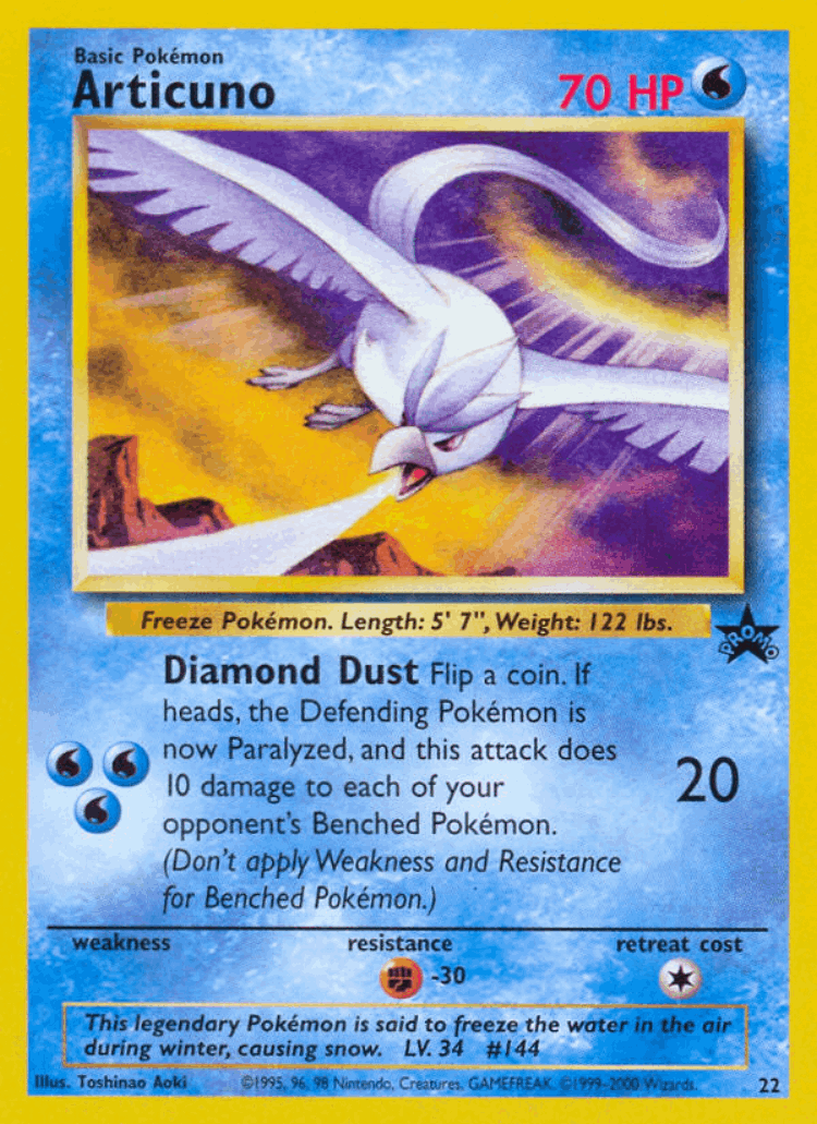 Articuno #22 from Wizards Black Star Promos - Promo - Illustrated by Toshinao Aoki
