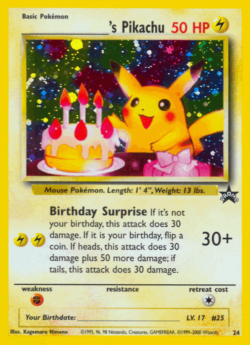 _____'s Pikachu Pokémon TCG card art