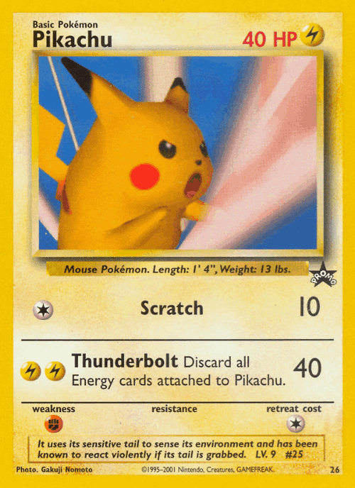 Pikachu #26 from Wizards Black Star Promos - Promo - Illustrated by Gakuji Nomoto
