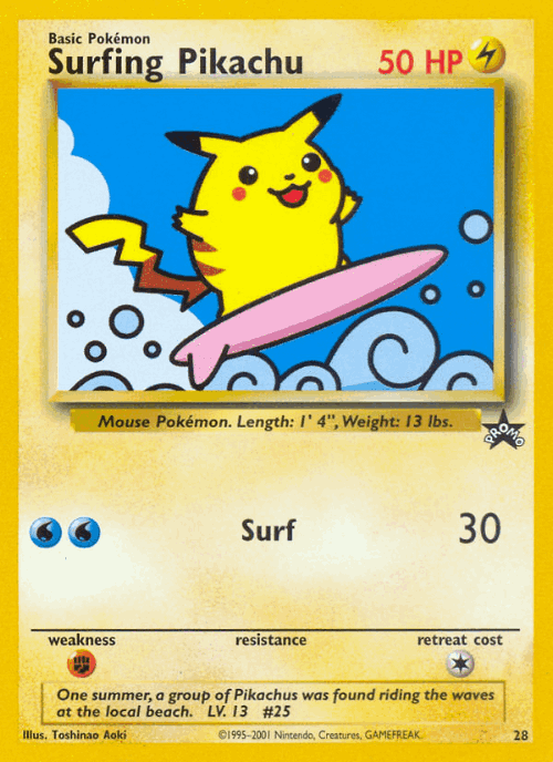 Surfing Pikachu 28, Wizards Black Star Promos