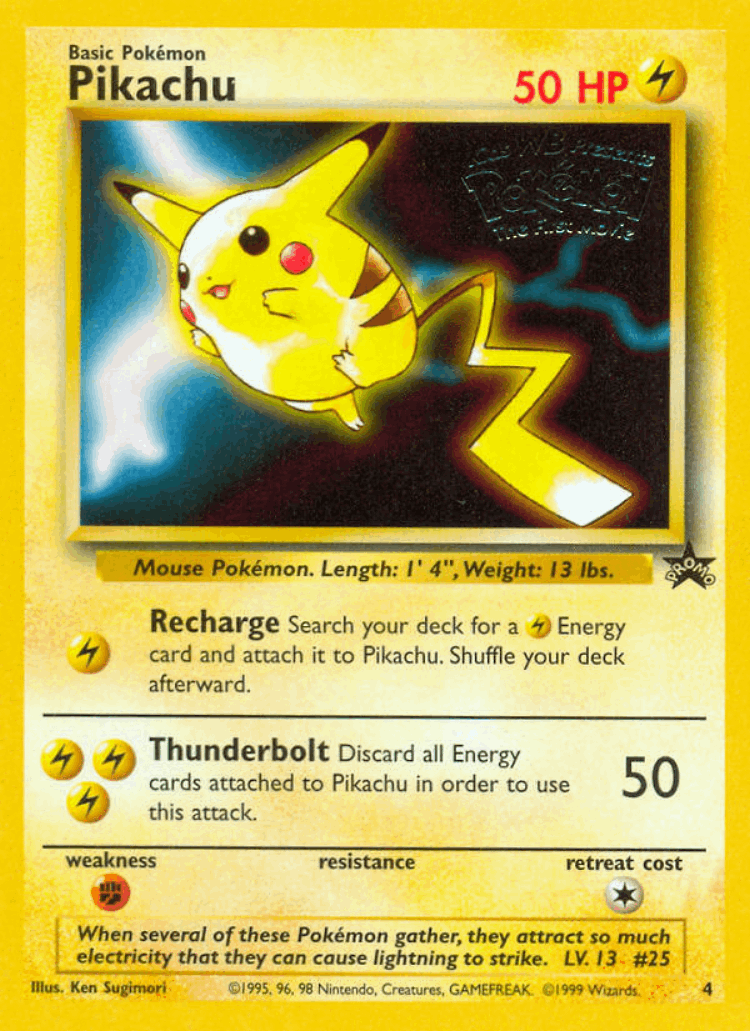 Pikachu #4 from Wizards Black Star Promos - Promo - Illustrated by Ken Sugimori