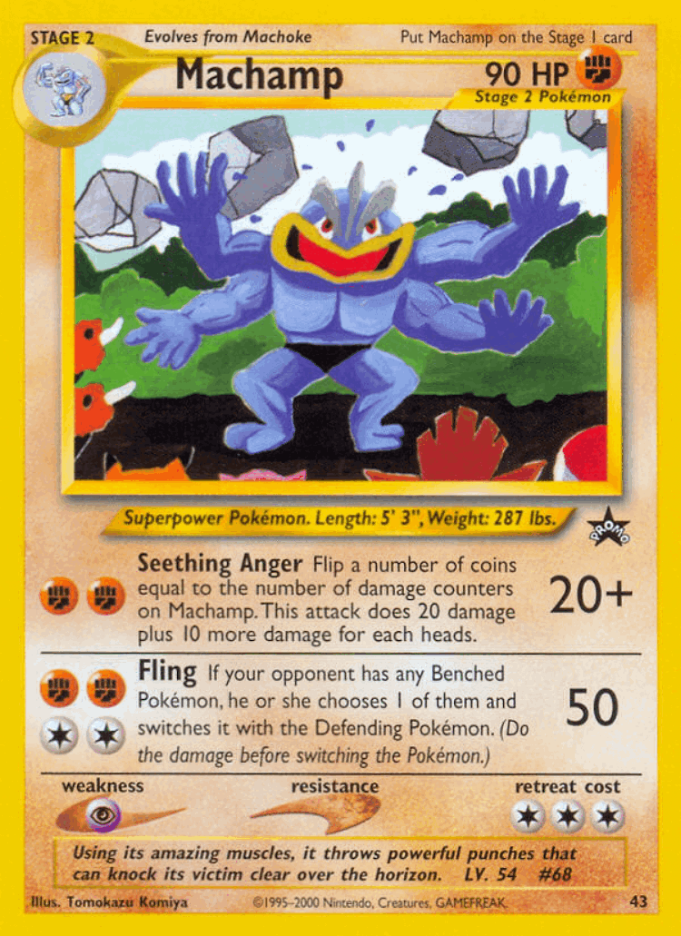 Machamp #43 from Wizards Black Star Promos - Promo - Illustrated by Tomokazu Komiya