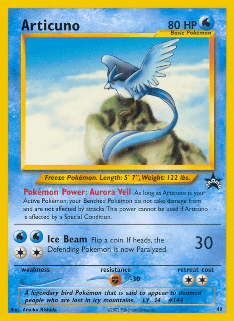 Articuno #48 from Wizards Black Star Promos - Promo - Illustrated by Atsuko Nishida