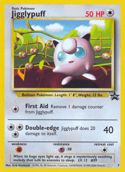 Jigglypuff #7 from Wizards Black Star Promos - Promo - Illustrated by Keiji Kinebuchi