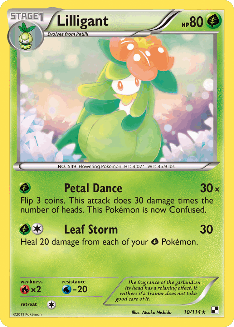 Lilligant #10 from Black & White - Rare - Illustrated by Atsuko Nishida