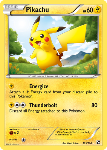 Pikachu 115, Black & White