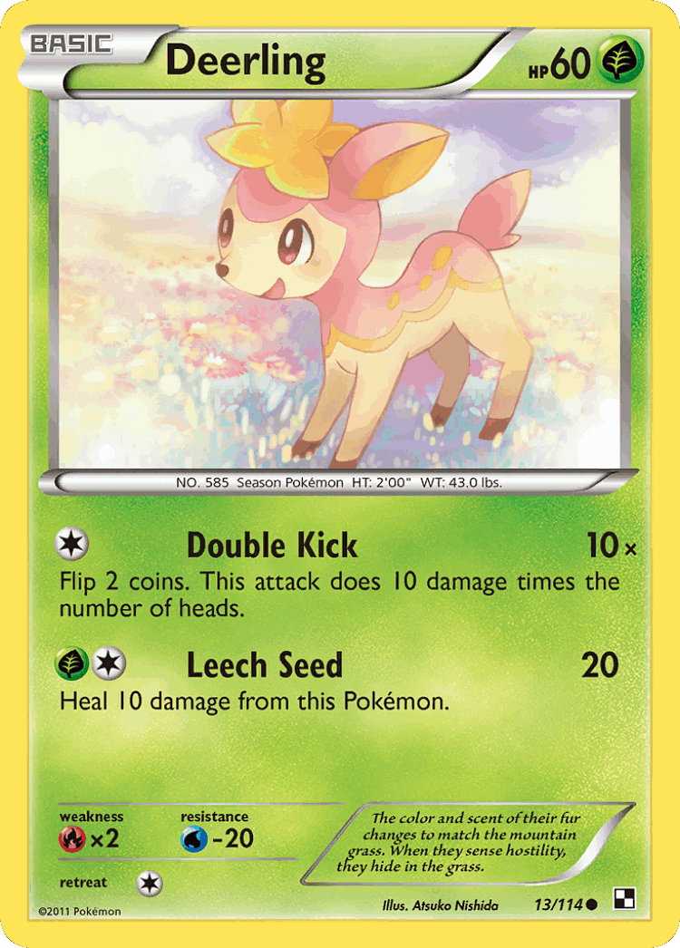 Deerling #13 from Black & White - Common - Illustrated by Atsuko Nishida