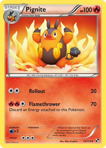Pignite Pokémon TCG card art