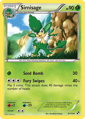 Simisage Pokémon TCG card art