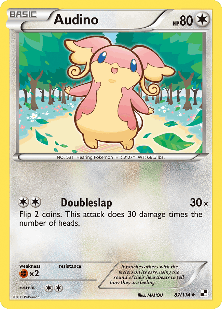 Audino #87 from Black & White - Uncommon - Illustrated by MAHOU