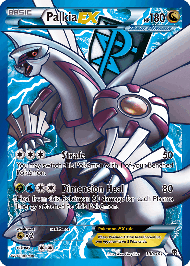 Palkia-EX #100 from Plasma Blast - Rare Ultra - Illustrated by 5ban Graphics