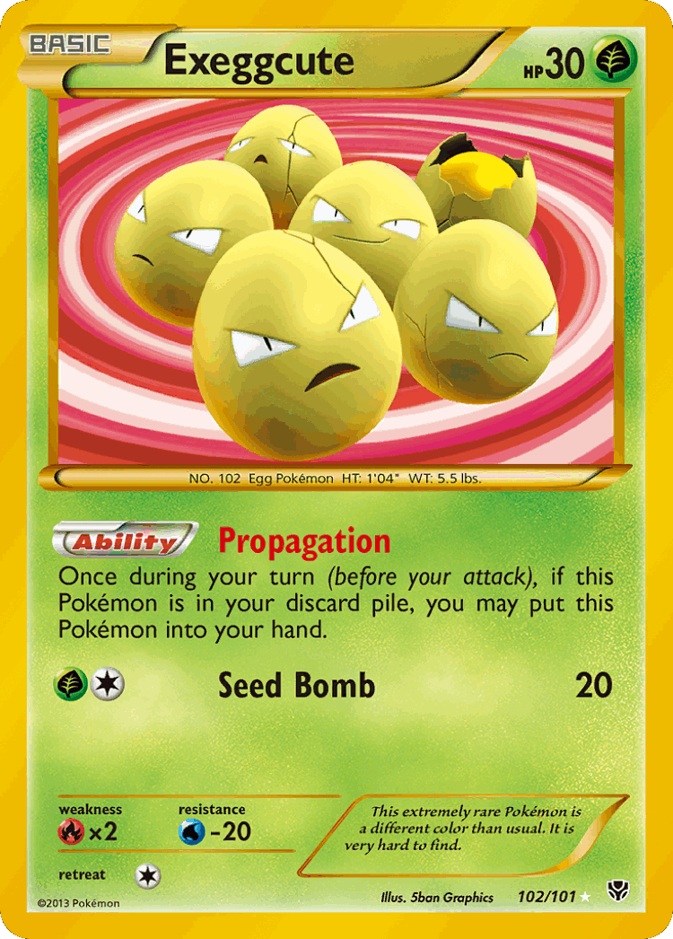 Exeggcute #102 from Plasma Blast - Rare Secret - Illustrated by 5ban Graphics