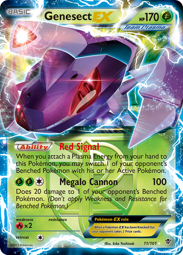 Genesect-EX #11 from Plasma Blast - Rare Holo EX - Illustrated by Eske Yoshinob