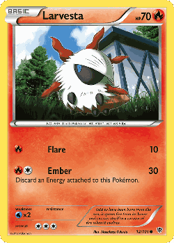 Larvesta Pokémon TCG card art