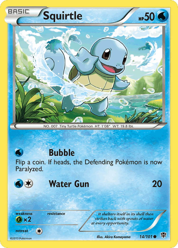 Squirtle #14 from Plasma Blast - Common - Illustrated by Akira Komayama