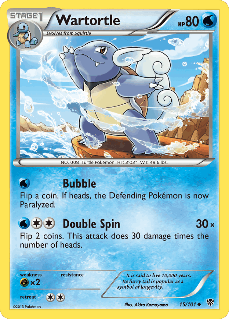 Wartortle #15 from Plasma Blast - Uncommon - Illustrated by Akira Komayama