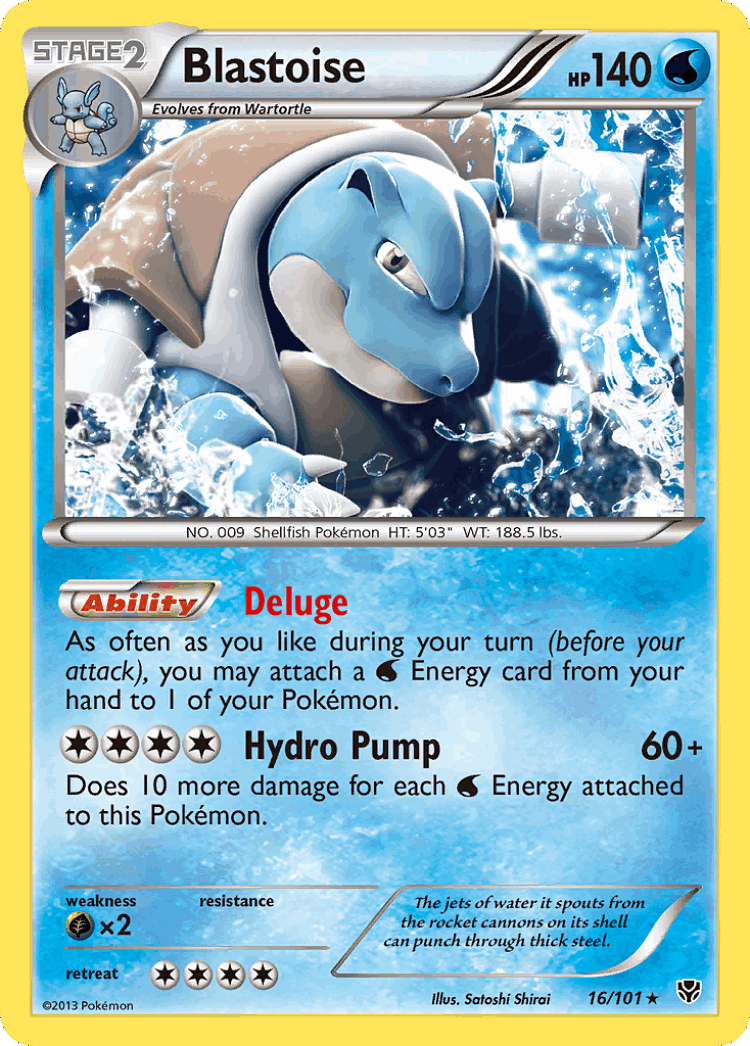 Blastoise #16 from Plasma Blast - Rare Holo - Illustrated by Satoshi Shirai