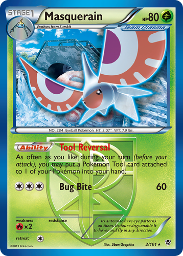 Masquerain Pokémon TCG card art