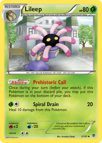 Lileep Pokémon TCG card art