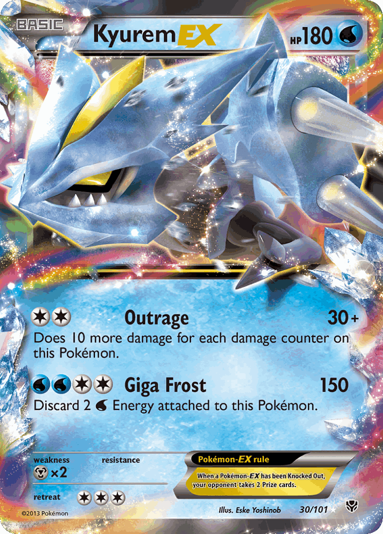 Kyurem-EX #30 from Plasma Blast - Rare Holo EX - Illustrated by Eske Yoshinob