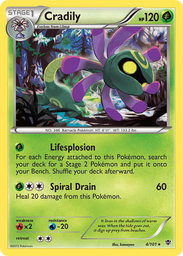 Cradily Pokémon TCG card art