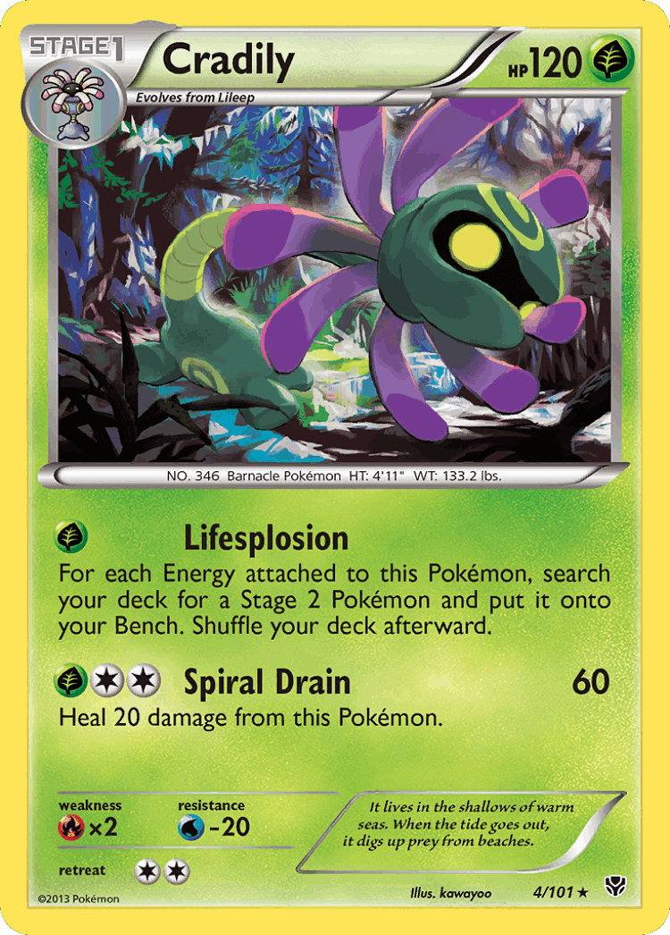 Cradily #4 from Plasma Blast - Rare - Illustrated by kawayoo