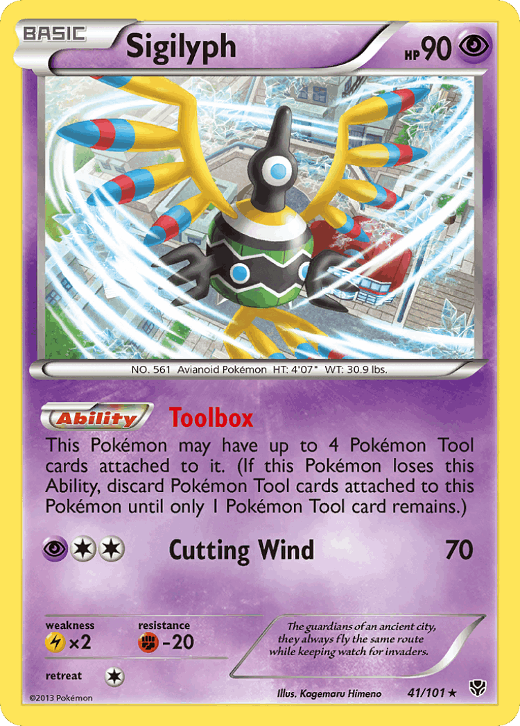 Sigilyph #41 from Plasma Blast - Rare Holo - Illustrated by Kagemaru Himeno