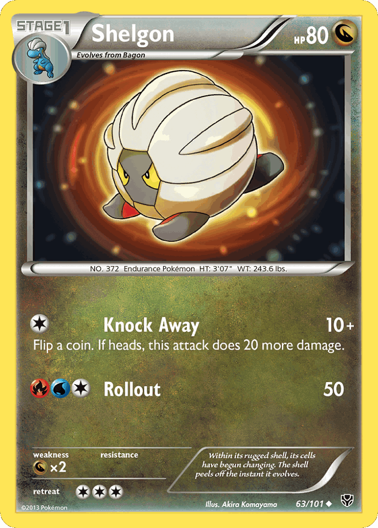 Shelgon #63 from Plasma Blast - Uncommon - Illustrated by Akira Komayama
