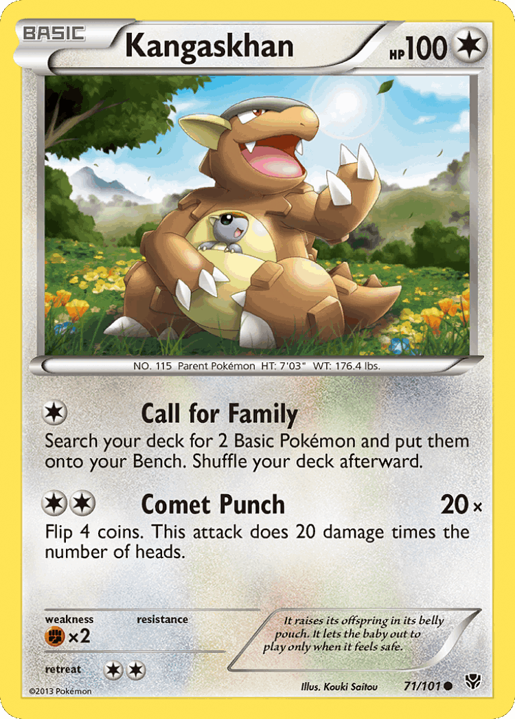Kangaskhan #71 from Plasma Blast - Common - Illustrated by Kouki Saitou
